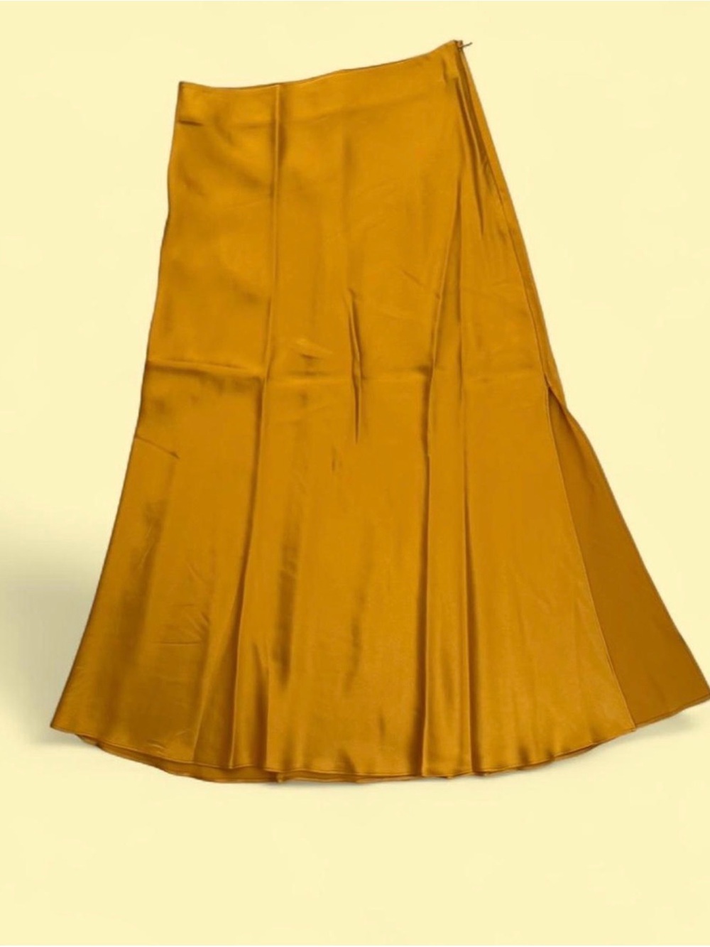 DANNIJO Mustard Satin A-Line Maxi Skirt